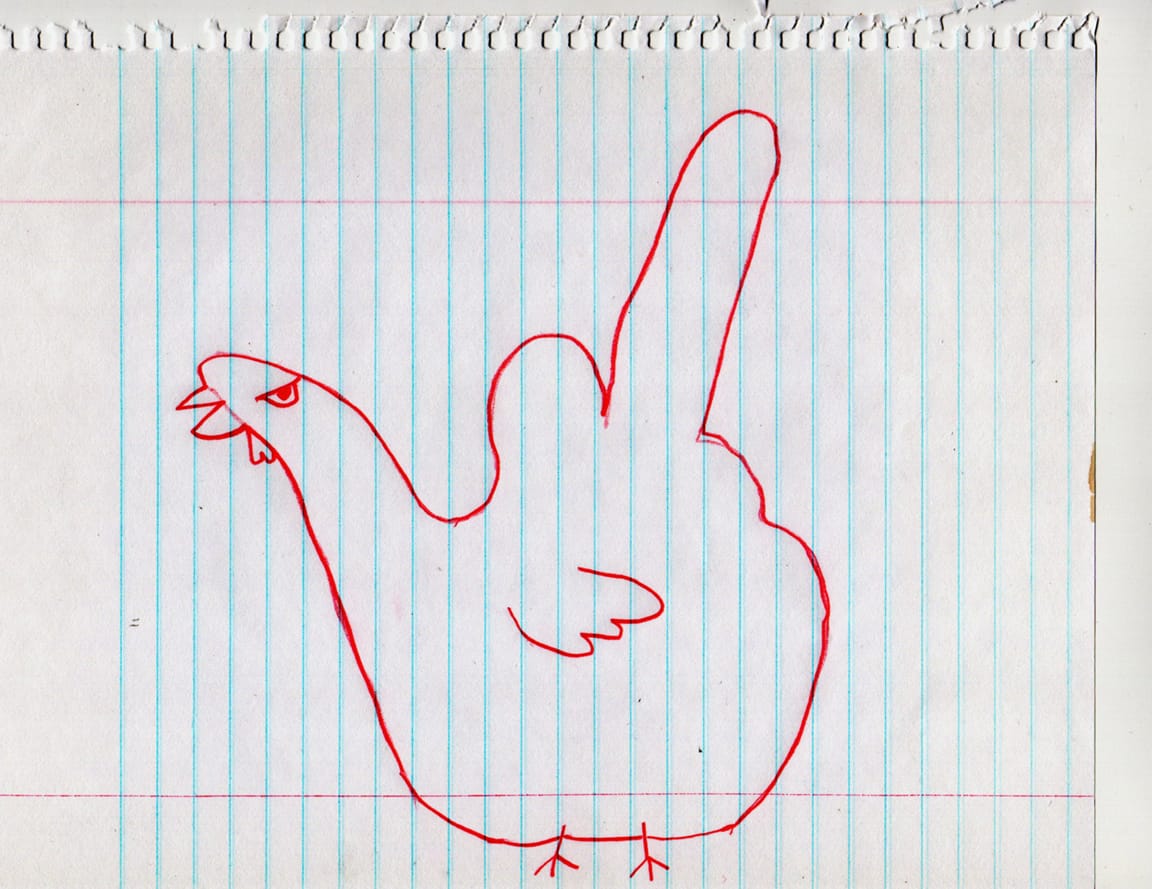 It's a Hand Turkey I made, I did a tracing of my hand doing a Middle Finger, and the and drew the Hand Turkey's face and looks like they know exactly what's up with the whole Middle Finger thing.