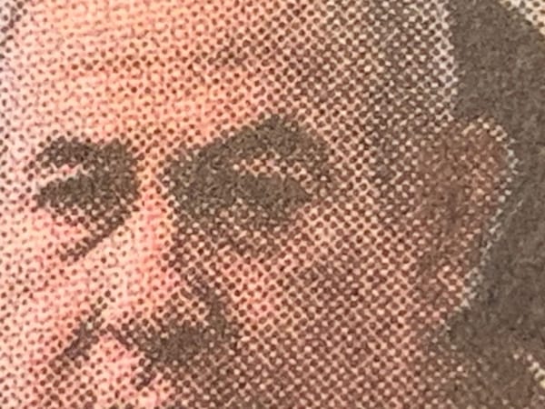 DetaIl of a photo from the print edition of the NYT of Prime Minister Benjamin Netanyahu of Israel