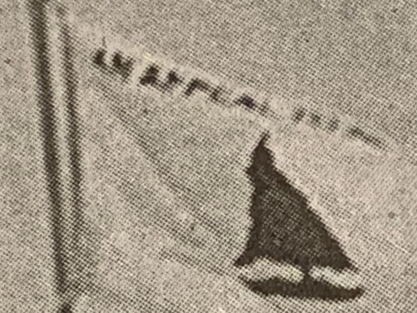 Detail of NYT photo “Appeal to Heaven” flag flying outside Alitos New Jersey vacation home 