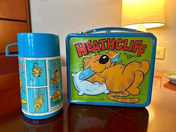 Heathcliff lunchbox and matching Thermos