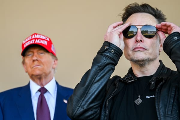 Donald Trump and Elon Musk watch the launch of the sixth test flight of the SpaceX Starship rocket in Brownsville, Texas.