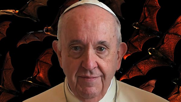 Pope with bats in background