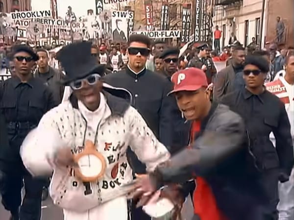 Flav and Chuck D in video for Fight the Power.