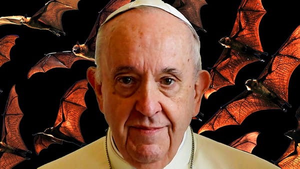 Pope with bats in background